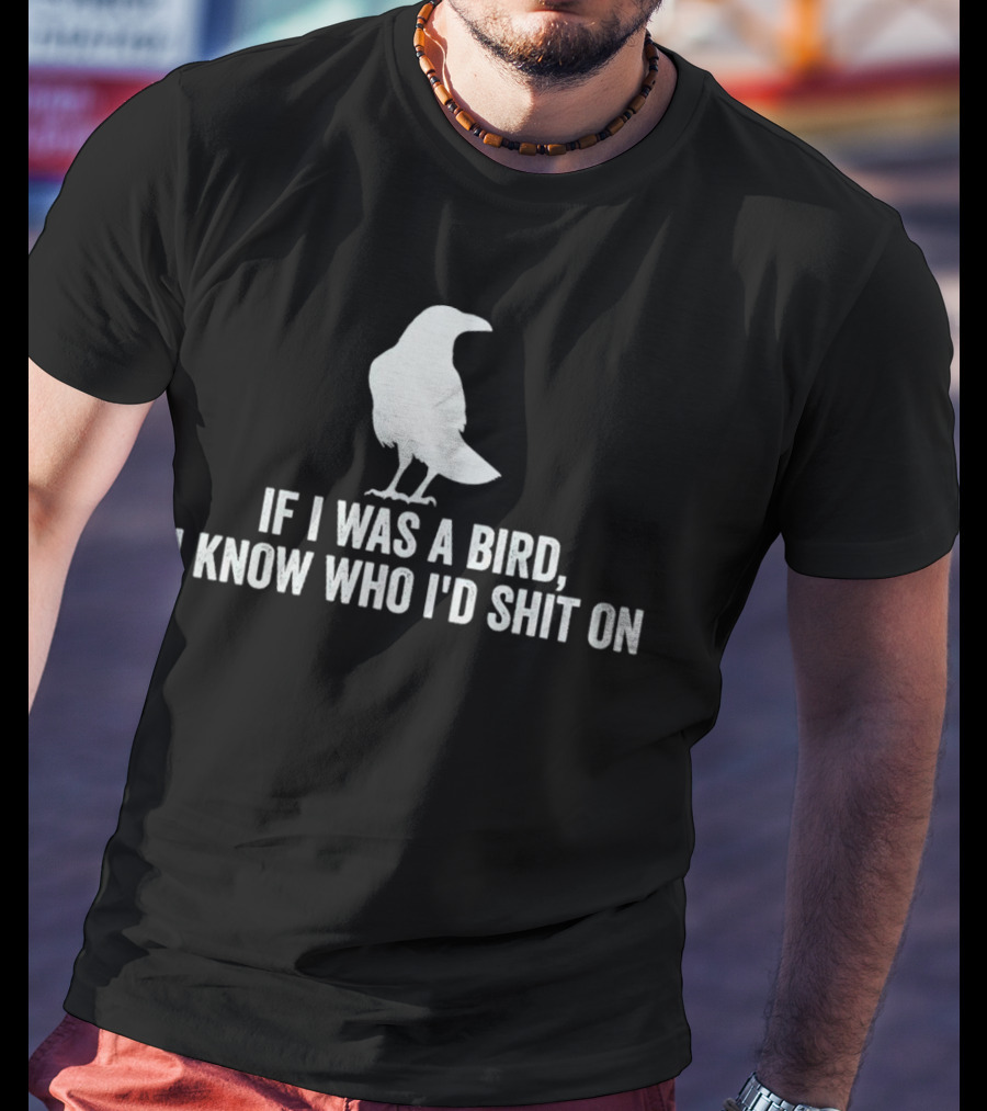 If I Was A Bird I Know Who I'd Shit On With Silhouette Of Bird T-Shirt