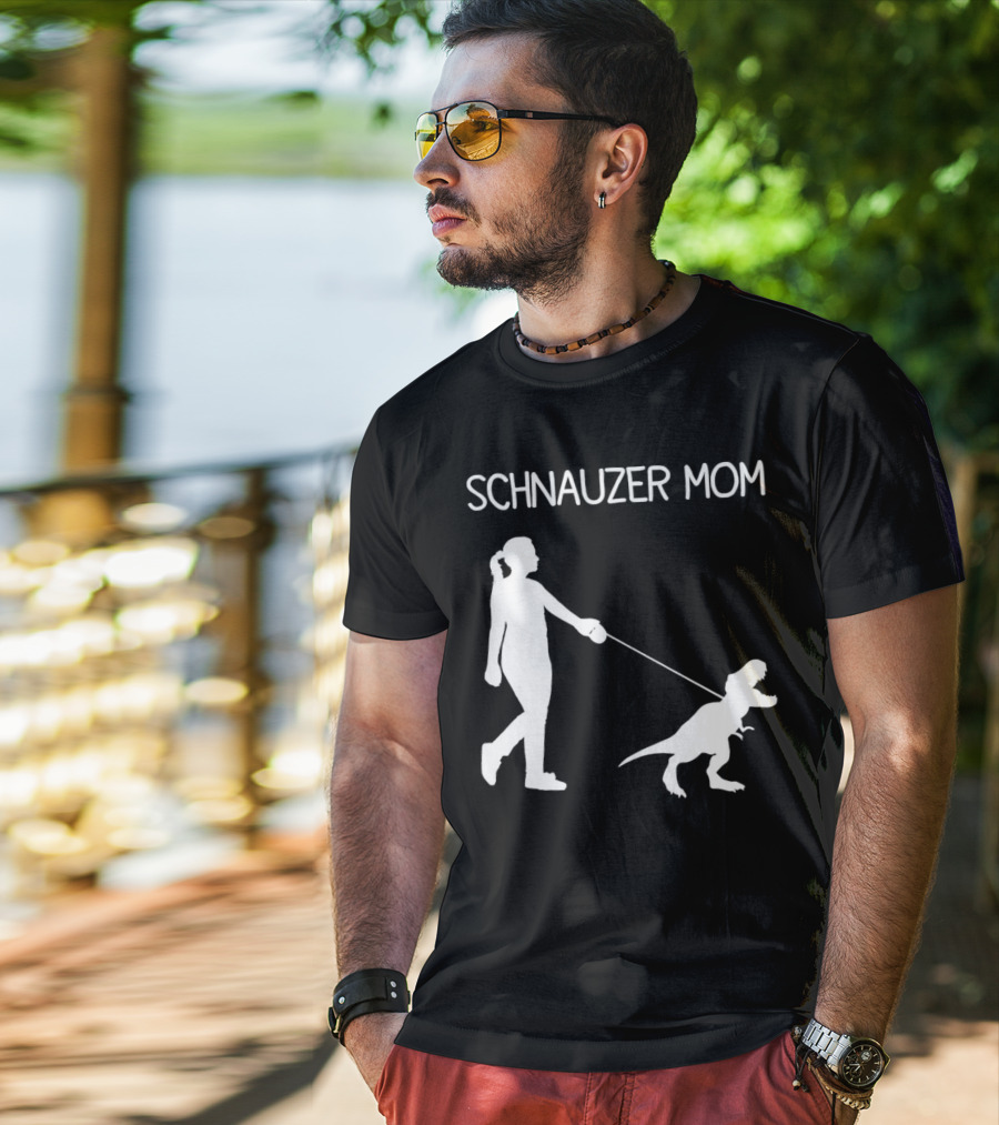 SCHNAUZER MOM T-REX WALKING T-Shirt