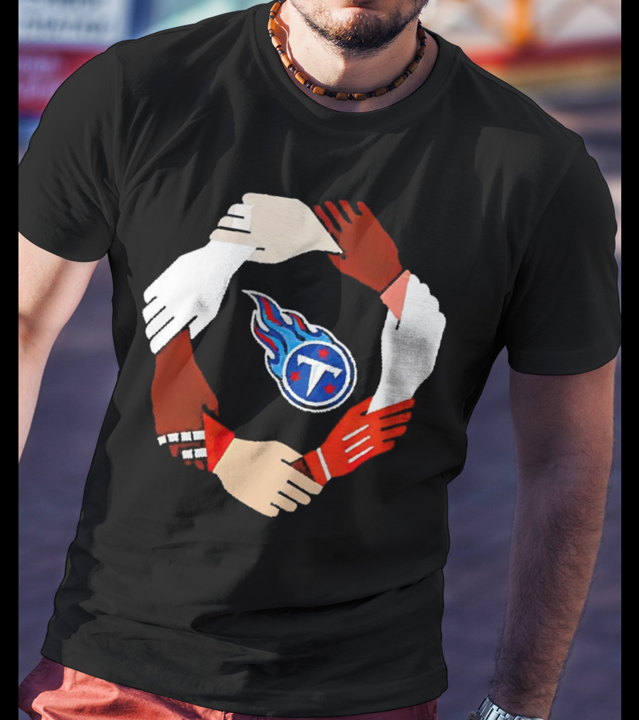 Tennessee Titans Unity Logo Hands Circle T-Shirt