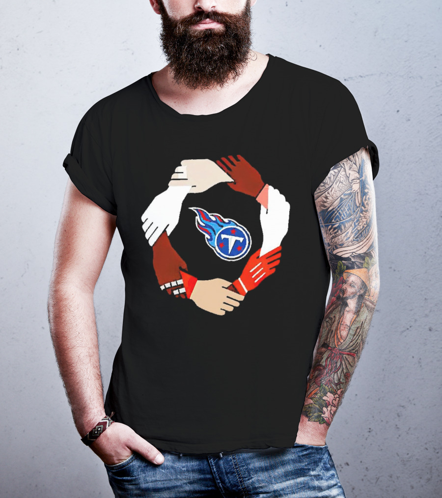 Tennessee Titans Unity Logo Hands Circle T-Shirt