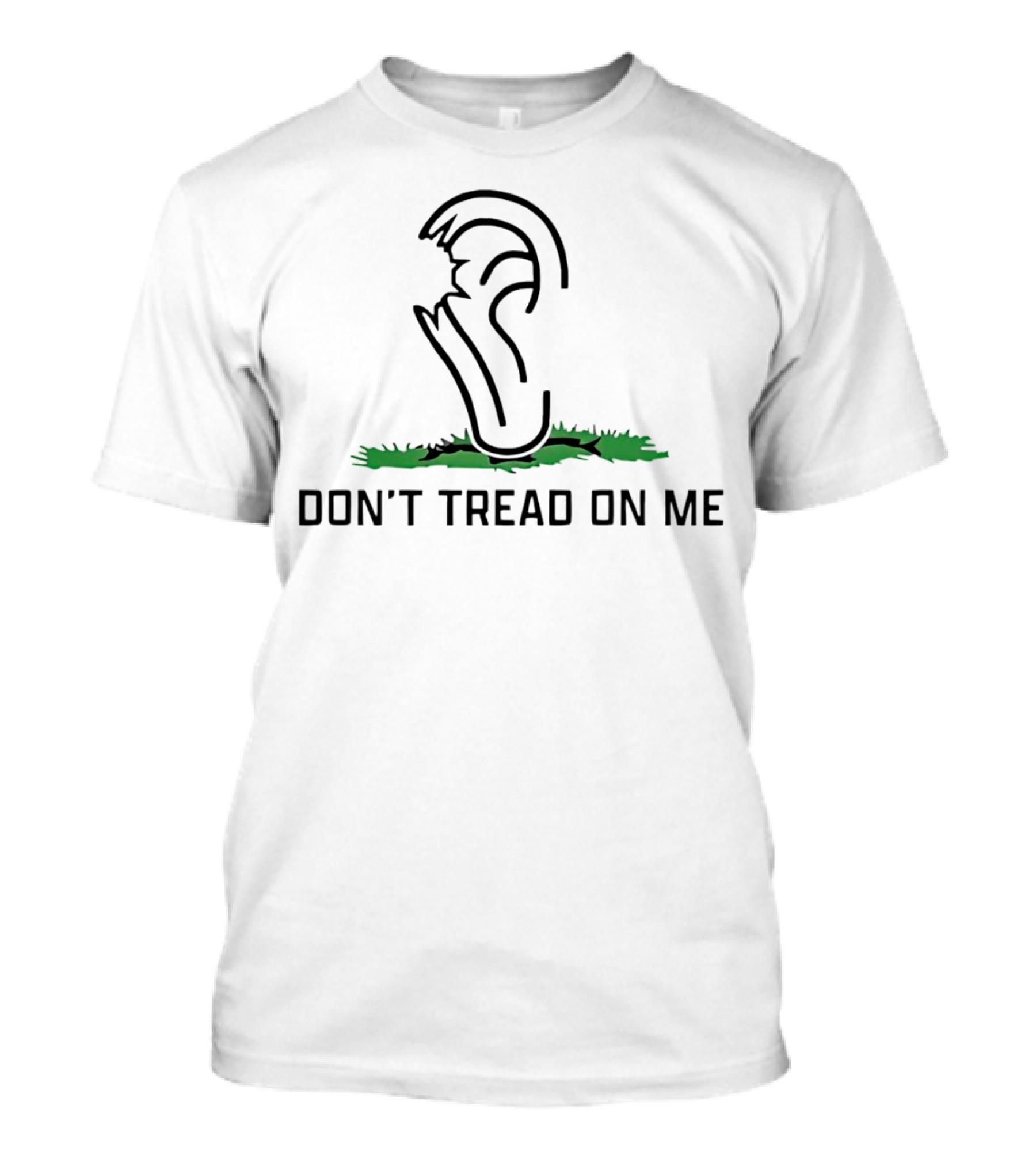 DON'T TREAD ON ME Piece Of Ear Missing Iconic Symbol Green Grass T-Shirt