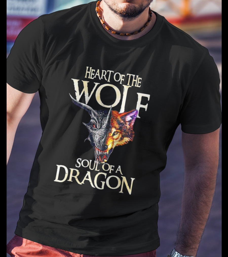 Heart Of The Wolf Soul Of A Dragon Wolf-Dragon Hybrid Duality T-Shirt