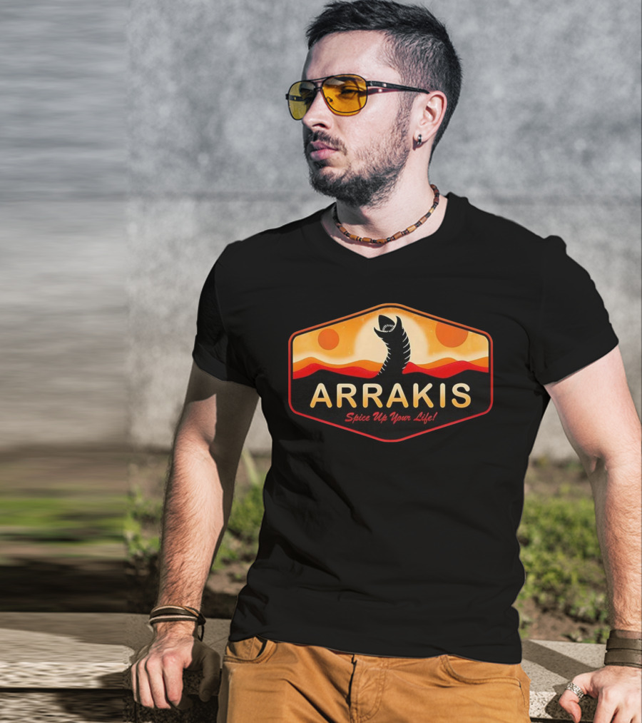 Arrakis Spice Up Your Life Dune Sandworm Desert Scene T-Shirt