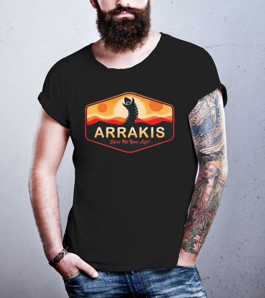 Arrakis Spice Up Your Life Dune Sandworm Desert Scene T-Shirt