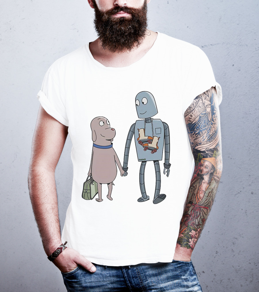 Companionship Adventure: Robot And Dog Journey T-Shirt