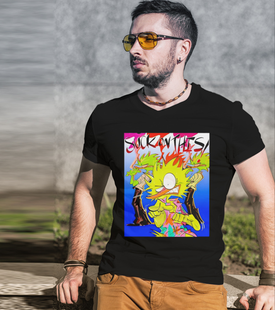 Suck On This Rugrats Reptar And Chuckie Cartoon T-Shirt