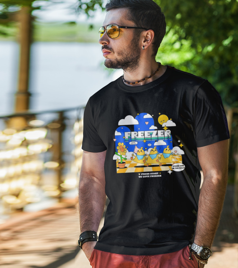 Press Start To Love Freezer Stand Out In The Cold 본체의 차가운 감성 T-Shirt