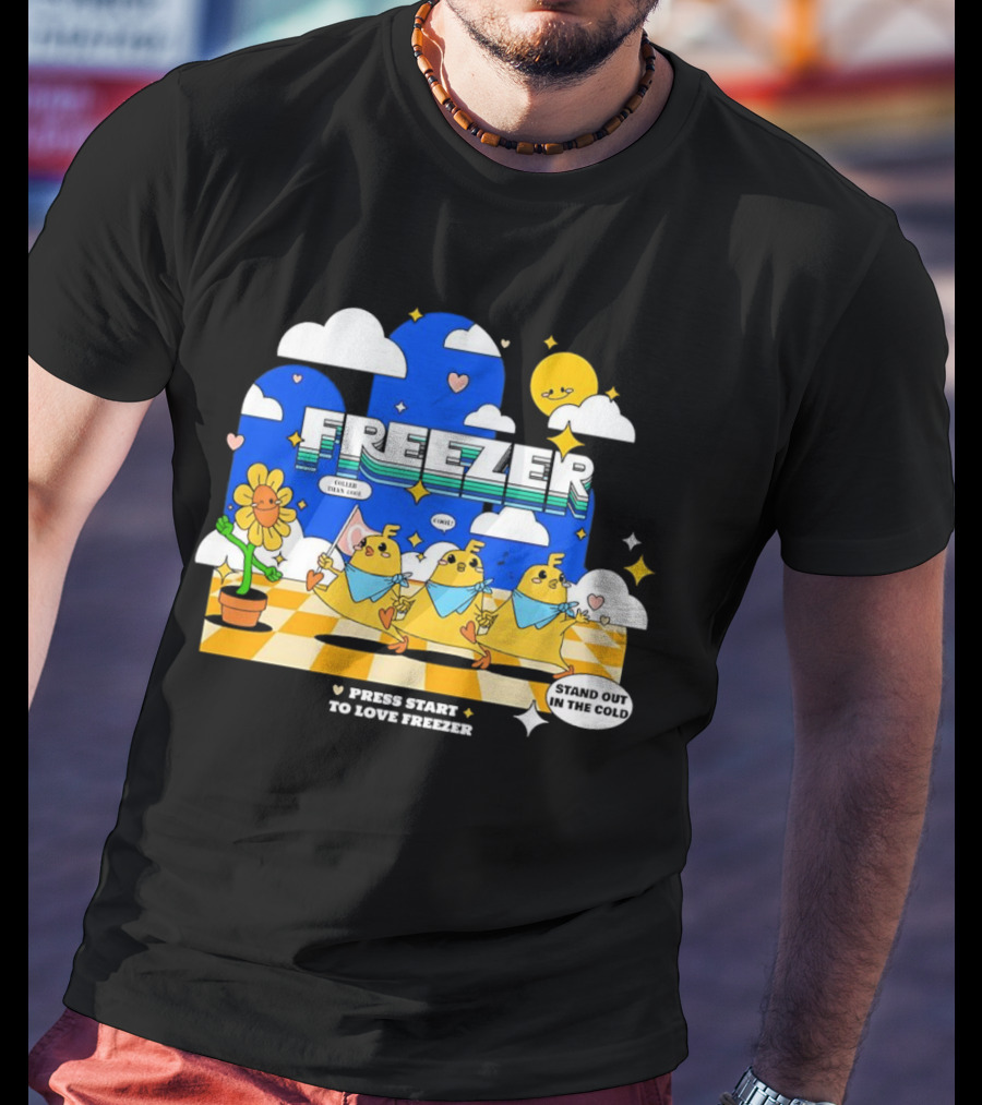 Press Start To Love Freezer Stand Out In The Cold 본체의 차가운 감성 T-Shirt