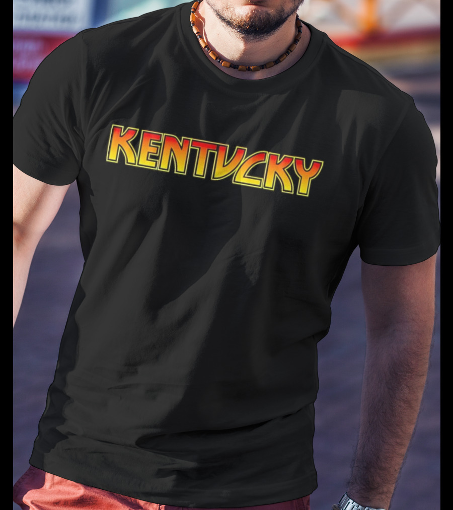 KENTUCKY Army Yellow Red Block Lettering T-Shirt