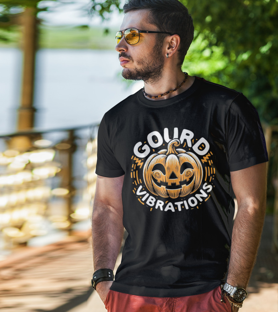 Gourd Vibrations Pumpkin Jack-O'-Lantern T-Shirt