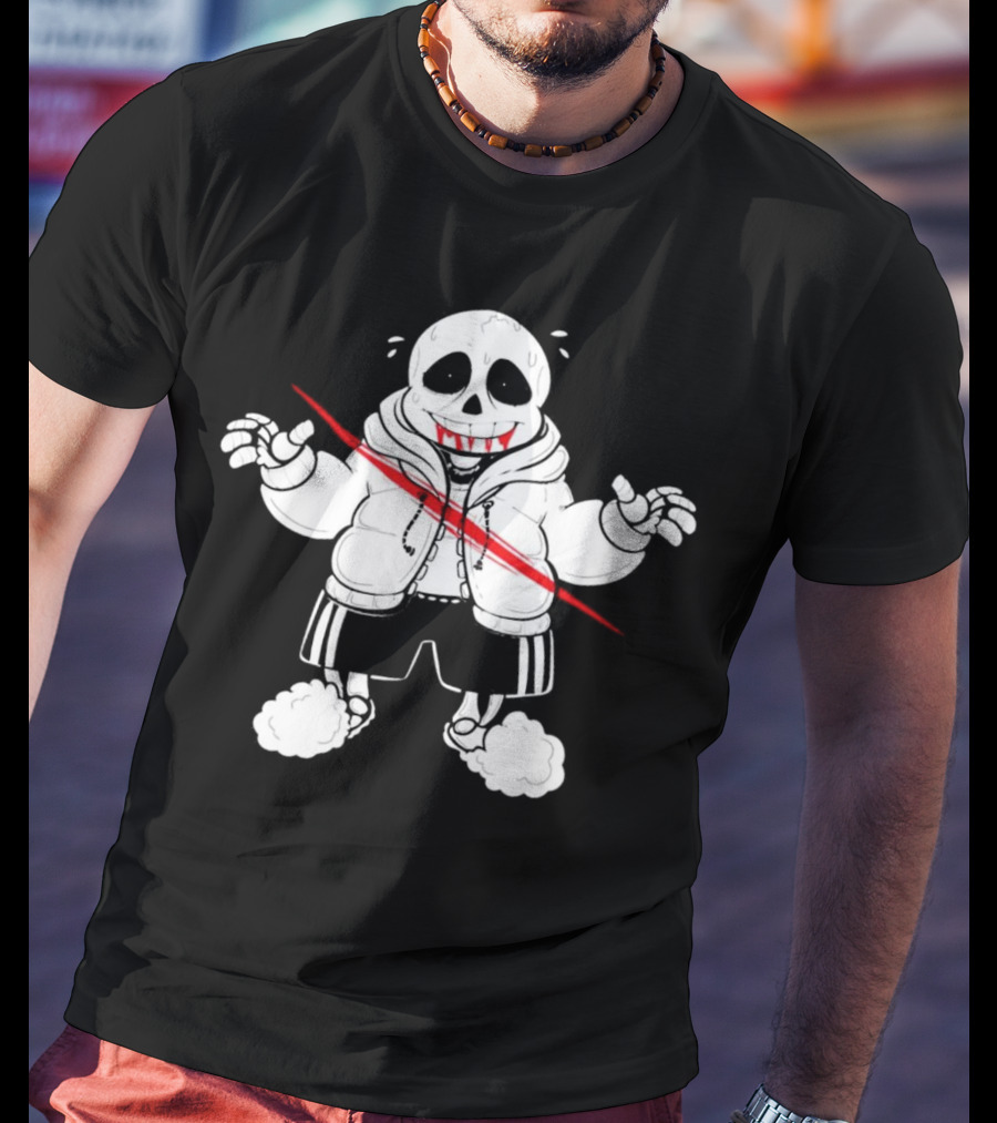 Sans Undertale Horror Zombie With Red Slash T-Shirt