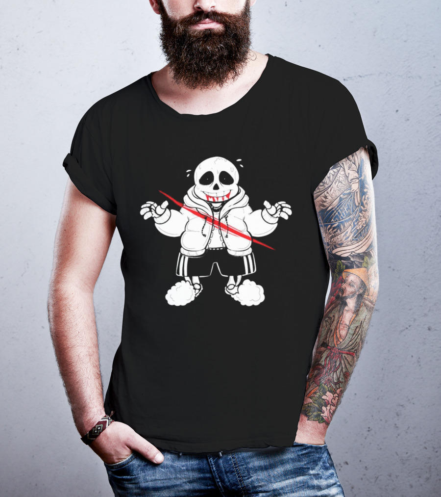 Sans Undertale Horror Zombie With Red Slash T-Shirt