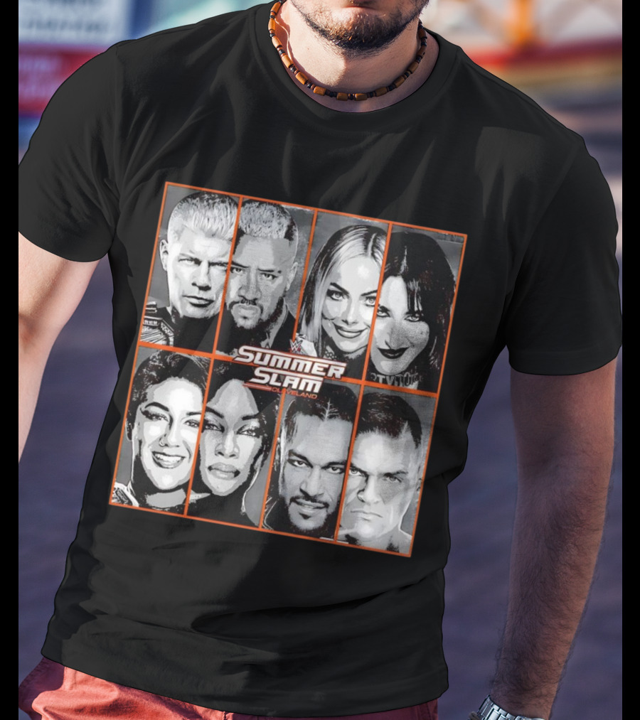 Summer Slam Cleveland WWE Superstar Collage T-Shirt