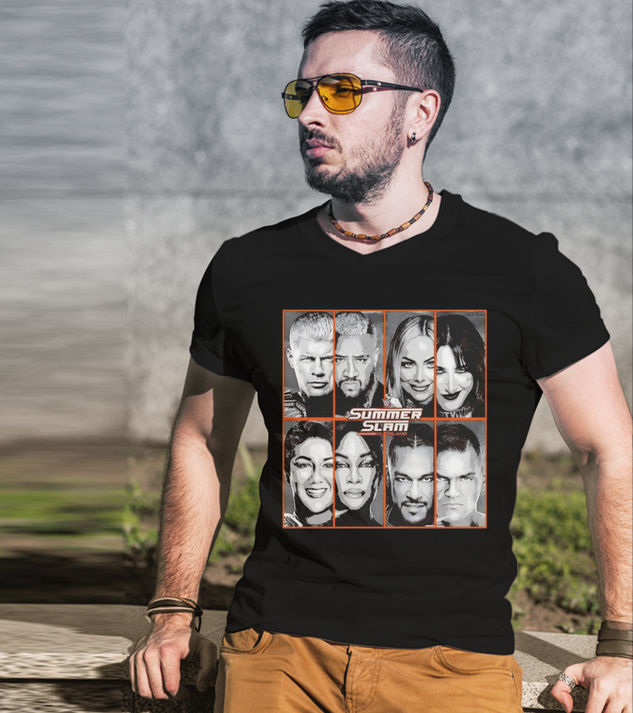 Summer Slam Cleveland WWE Superstar Collage T-Shirt