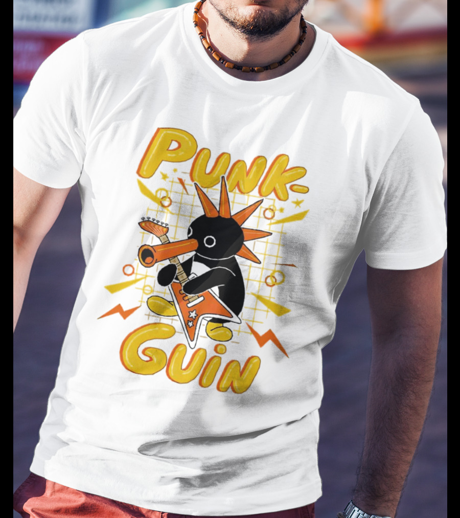 Punk-Guin Penguins Playing Musical Punk Guin T-Shirt