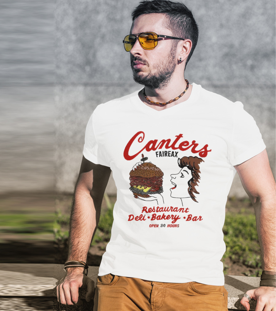 Canter's Deli Restaurant Bakery Bar Fairfax Los Angeles Open 24 Hours T-Shirt