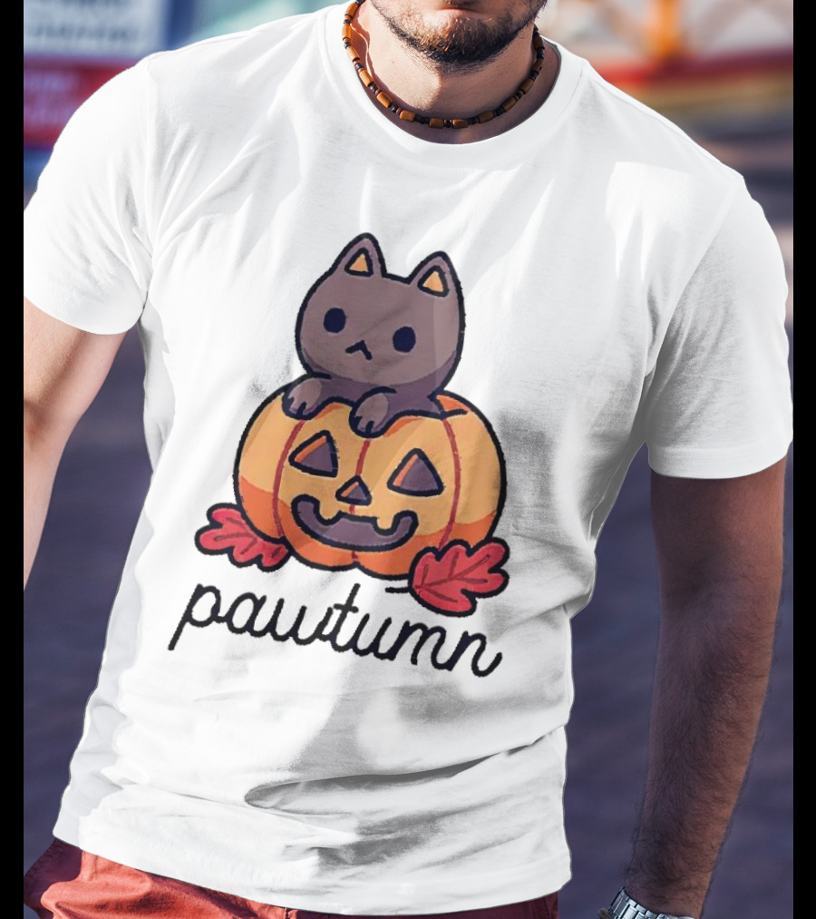 Halloween Cat Pawtumn Pumpkin T-Shirt