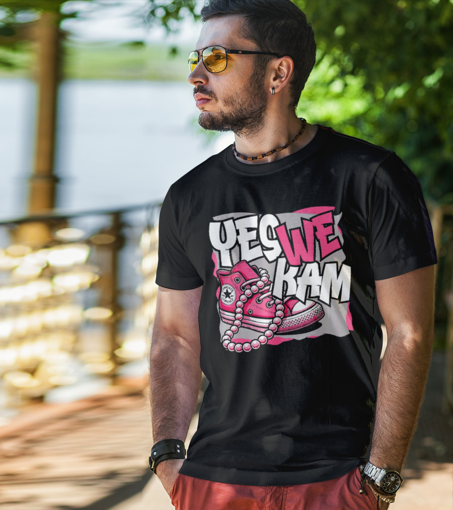 Yes We Kam Madam Shoes And Pearls Converse Sneakers T-Shirt