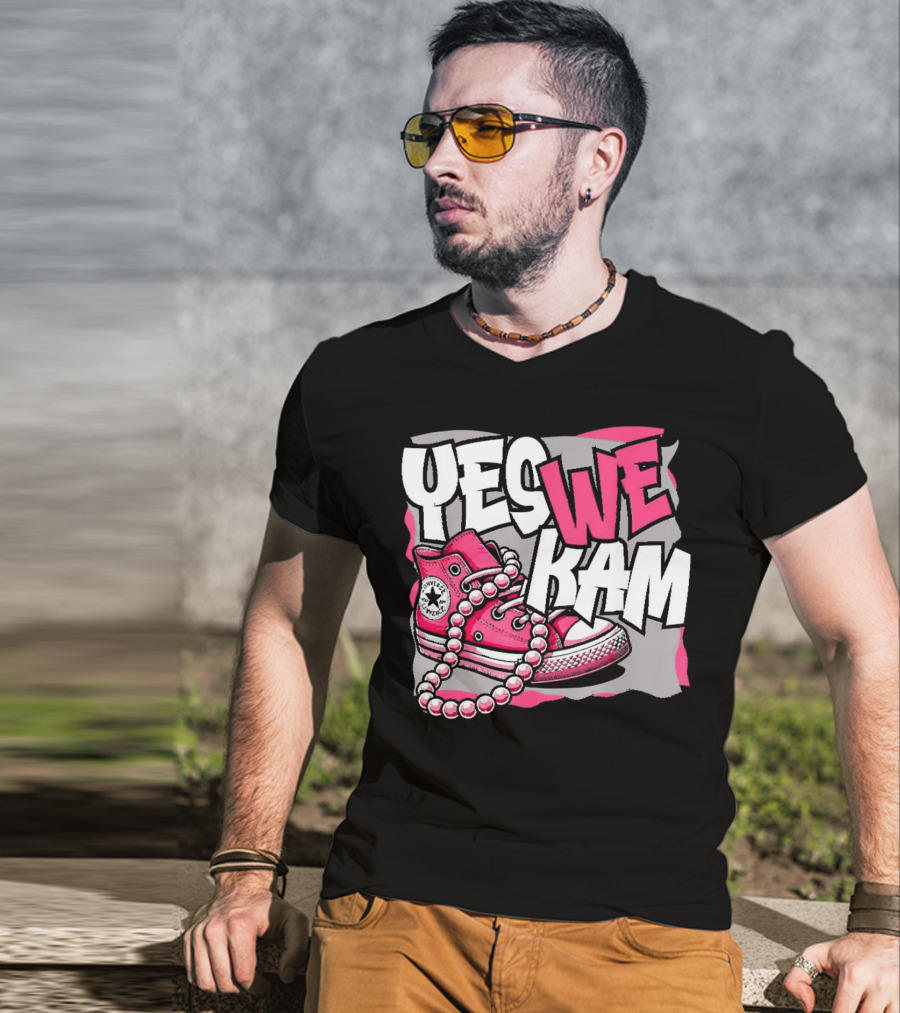 Yes We Kam Madam Shoes And Pearls Converse Sneakers T-Shirt