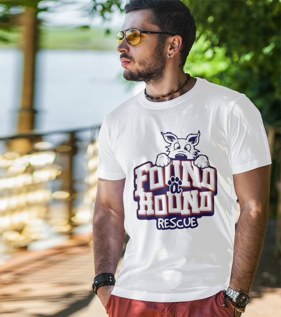 Found A Hound Rescue Dog Paw Prints T-Shirt