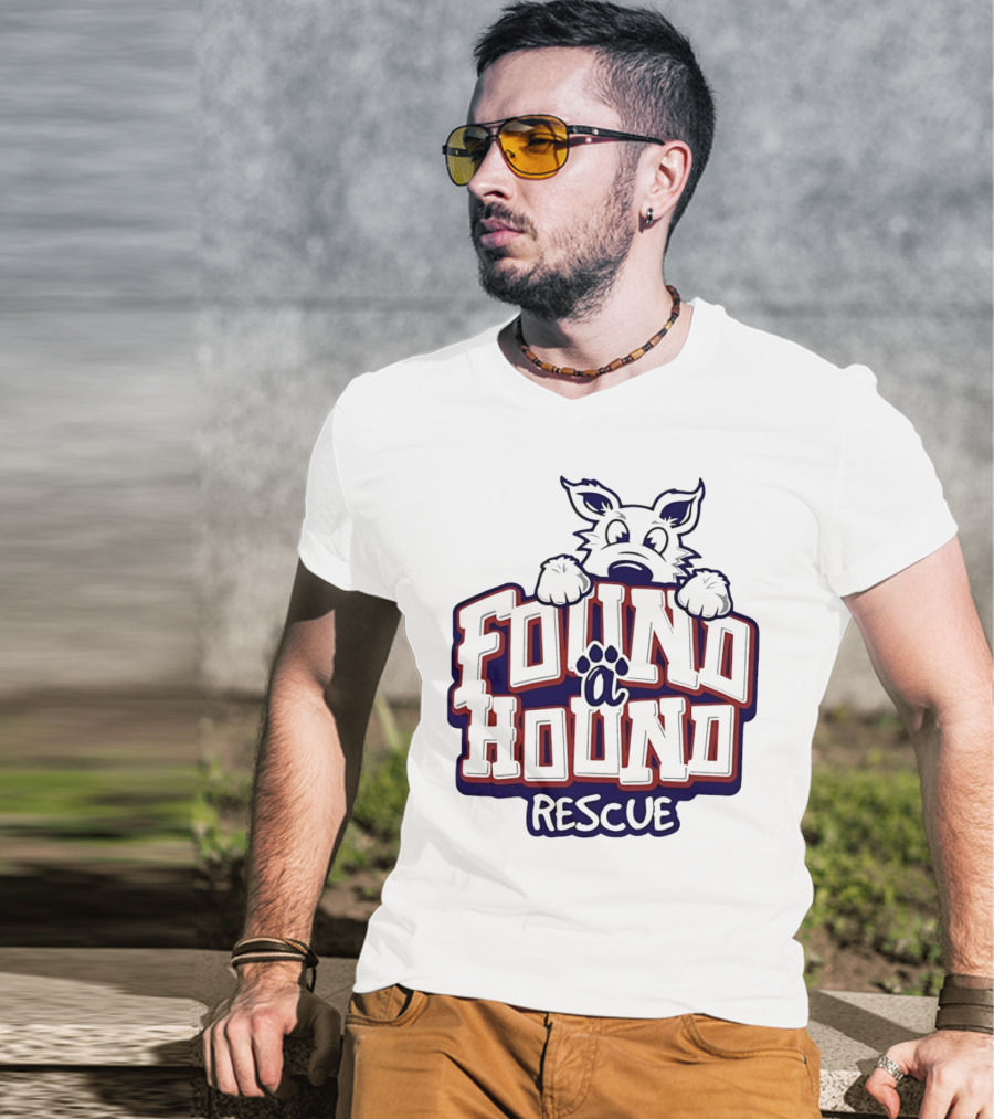 Found A Hound Rescue Dog Paw Prints T-Shirt