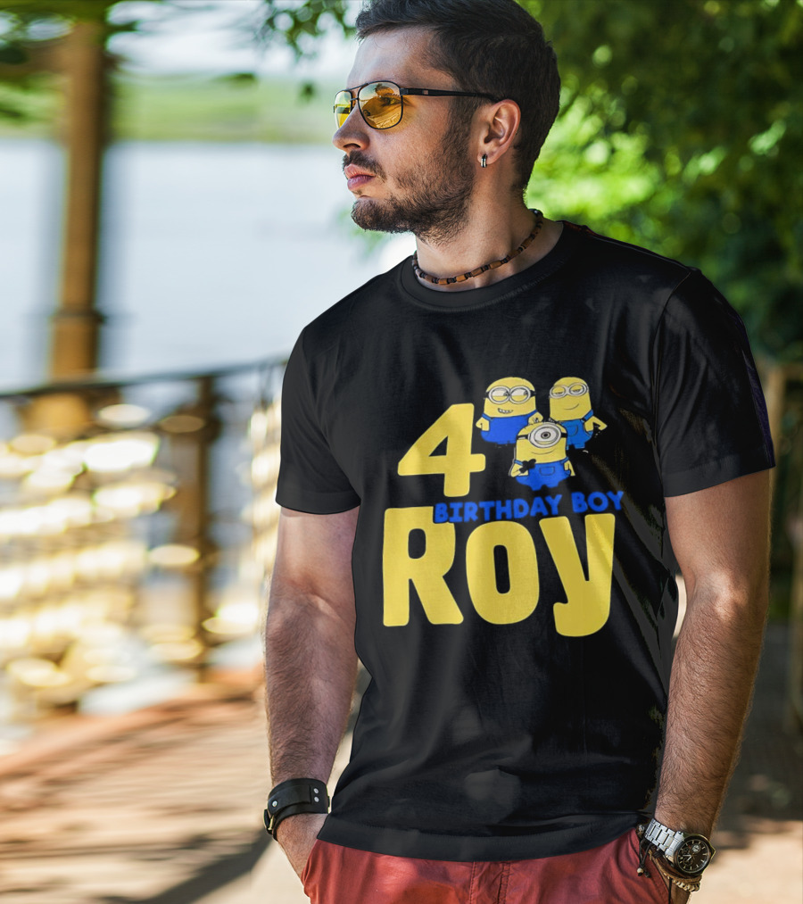 4 Birthday Boy Roy Minions T-Shirt