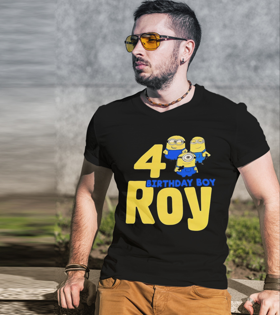 4 Birthday Boy Roy Minions T-Shirt