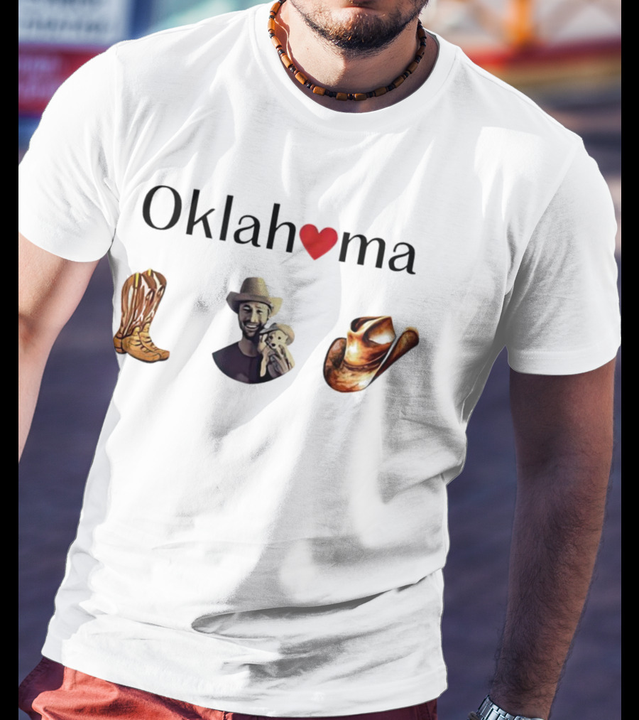 Oklahoma Heart Cowboy Boots Hat T-Shirt