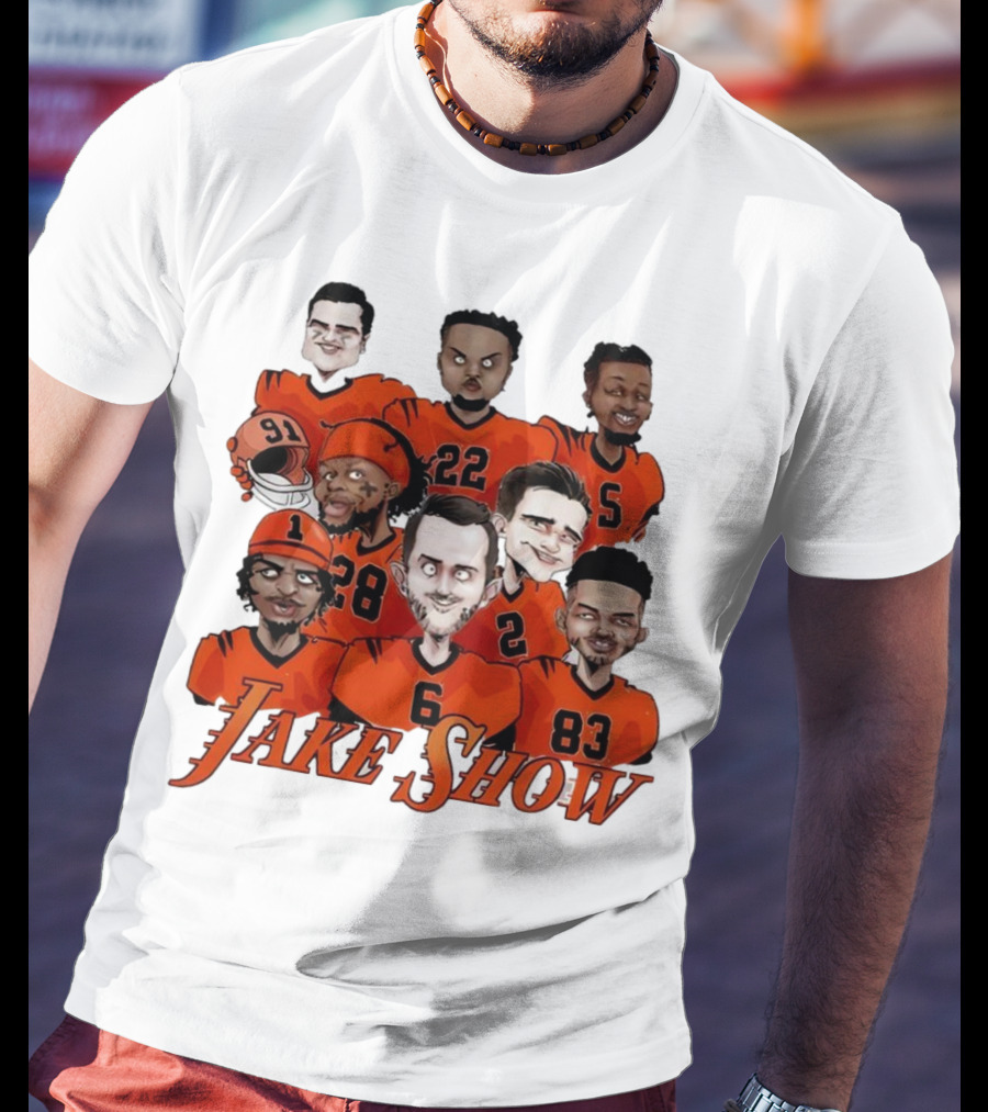 Jake Show Cartoon Cincinnati Bengals Football Players T-Shirt