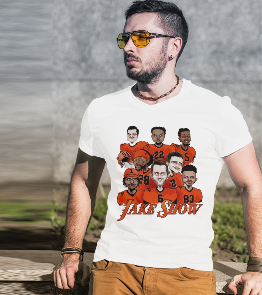 Jake Show Cartoon Cincinnati Bengals Football Players T-Shirt