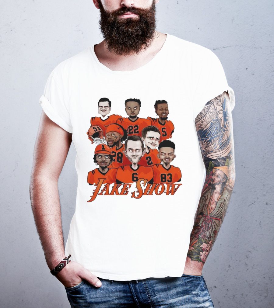 Jake Show Cartoon Cincinnati Bengals Football Players T-Shirt