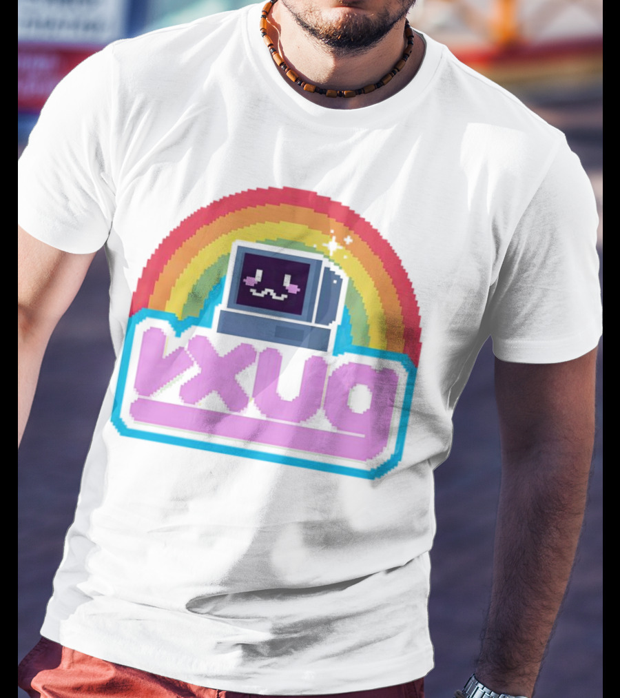 Rainbow Vxug Pixel Art Retro Computer T-Shirt