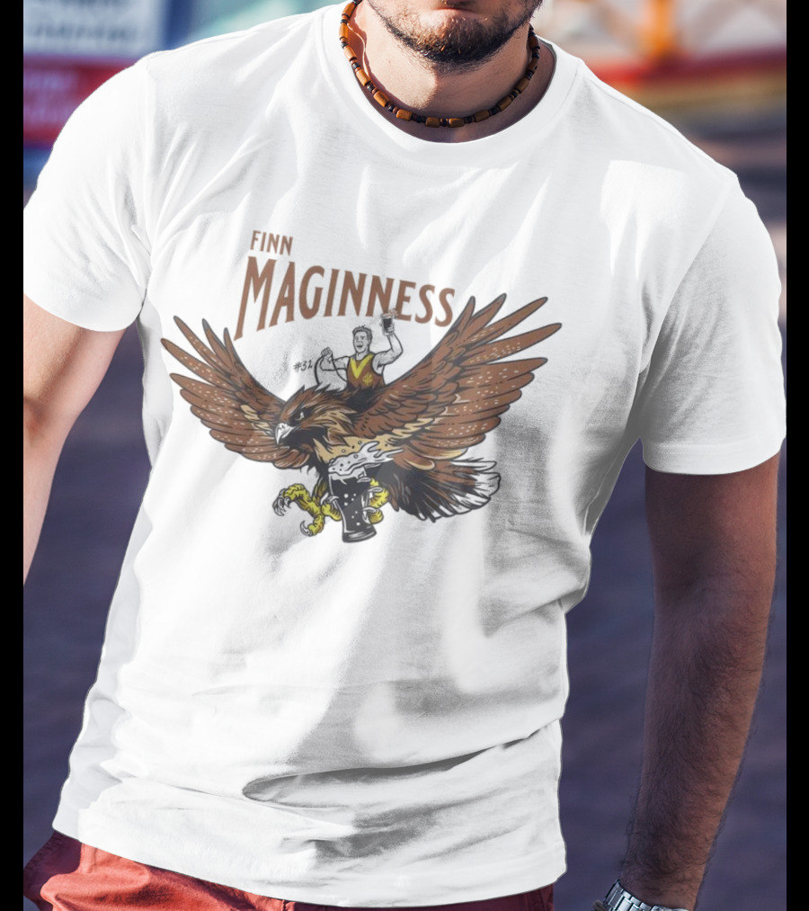 Finn Maginness Eagle Illustration With Number 37 And Football T-Shirt