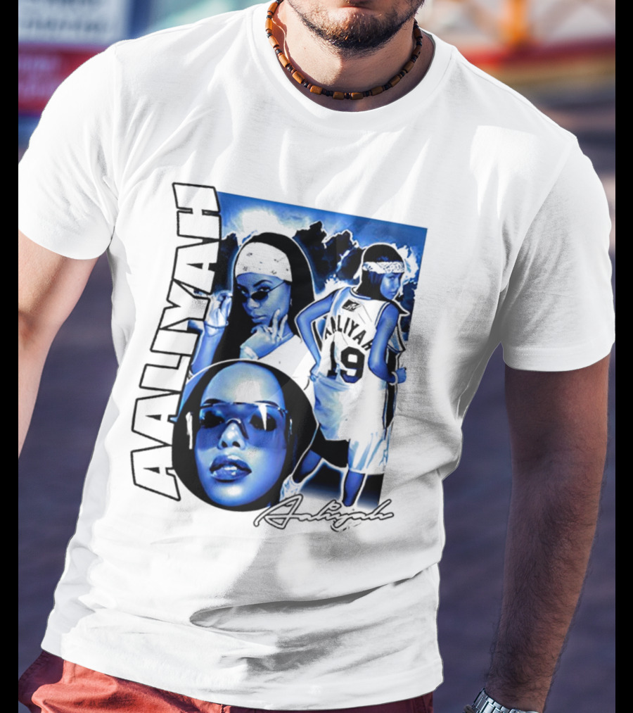 Aaliyah Vintage Rap Aaliyah 90s Style University Blue Jordan T-Shirt