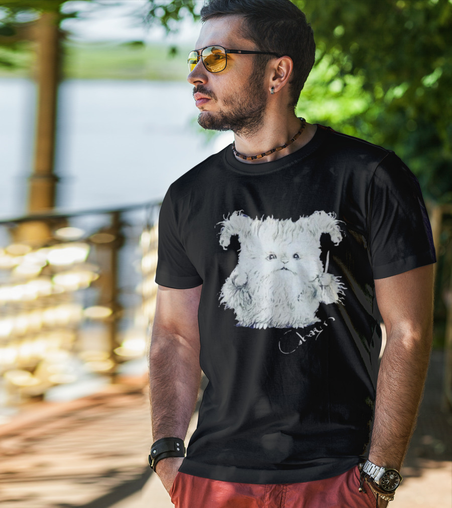 Charm White Furry Creature With Knife T-Shirt