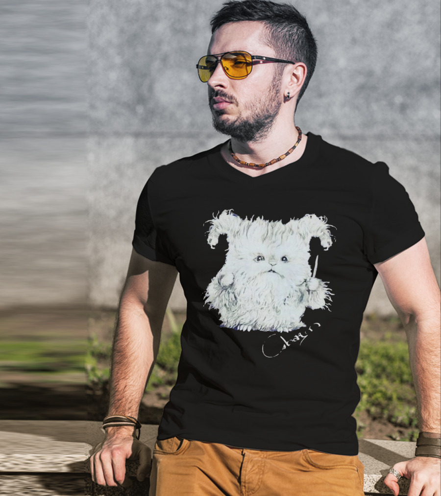 Charm White Furry Creature With Knife T-Shirt