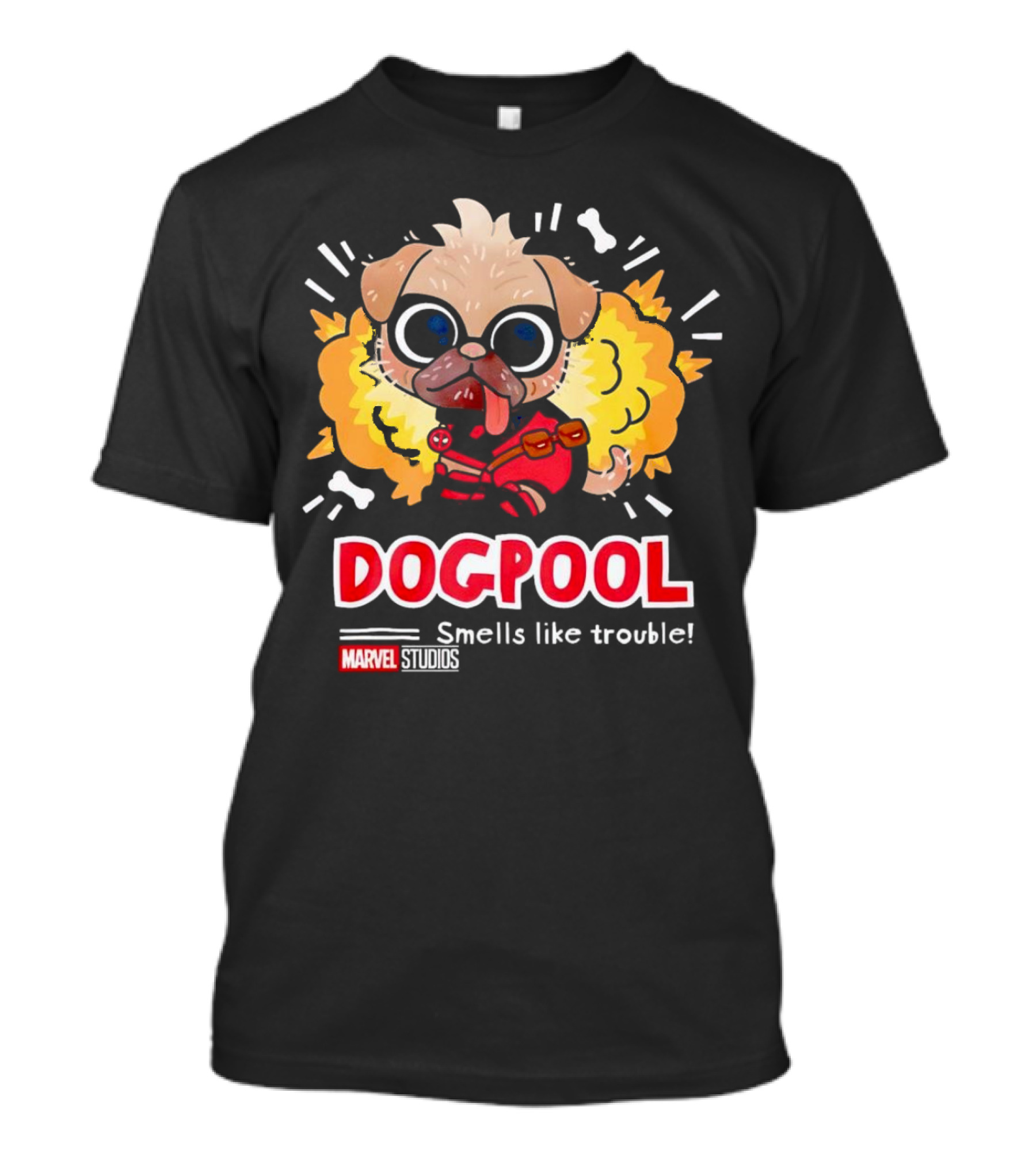 Deadpool Marvel Studios Dogpool Smells Like Trouble T-Shirt