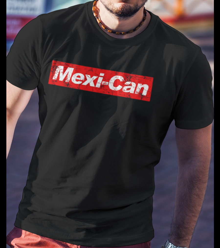 Mexi-Can Bold Red Grunge Style Typography T-Shirt