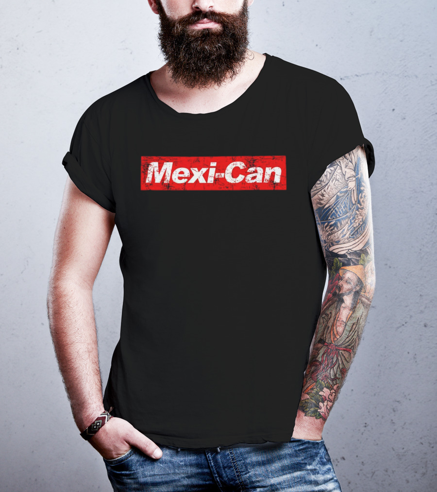 Mexi-Can Bold Red Grunge Style Typography T-Shirt