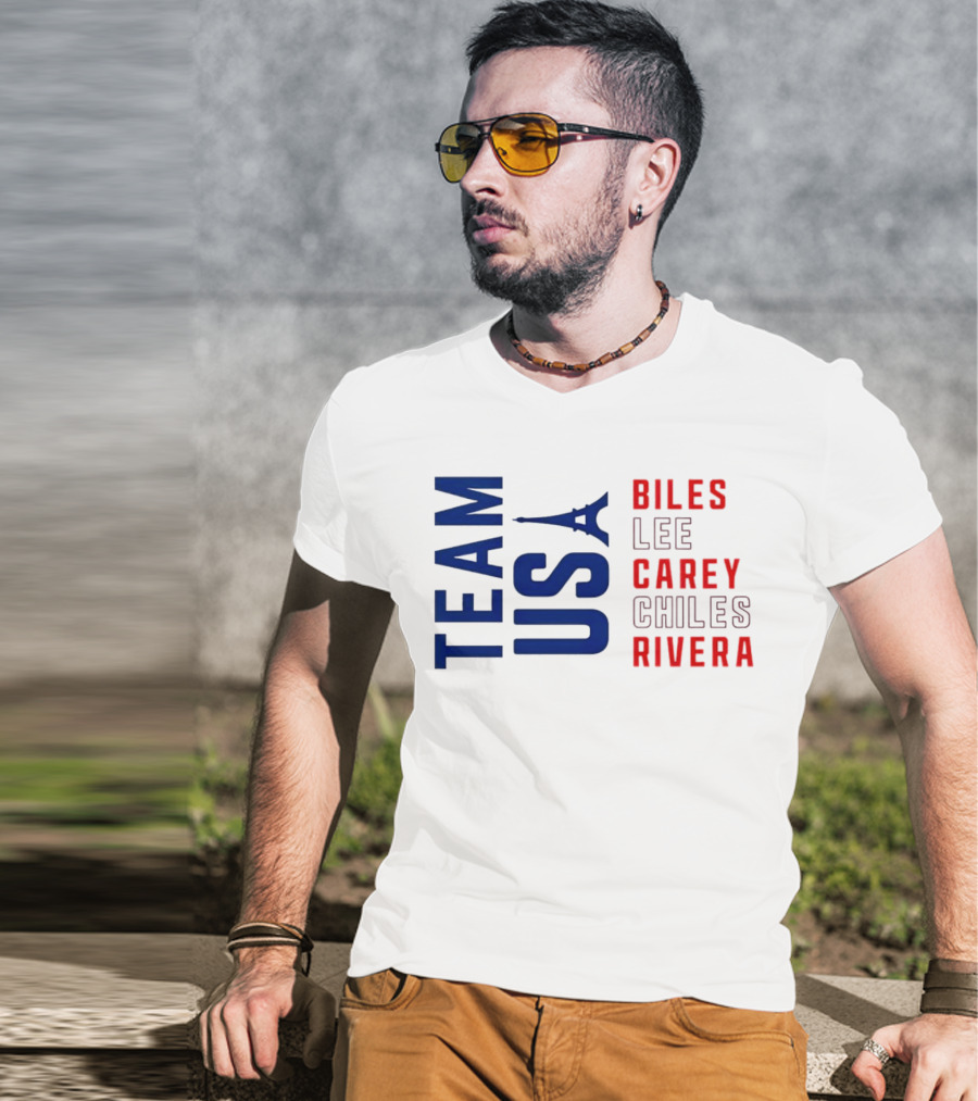 Team USA Biles Lee Carey Chiles Rivera T-Shirt