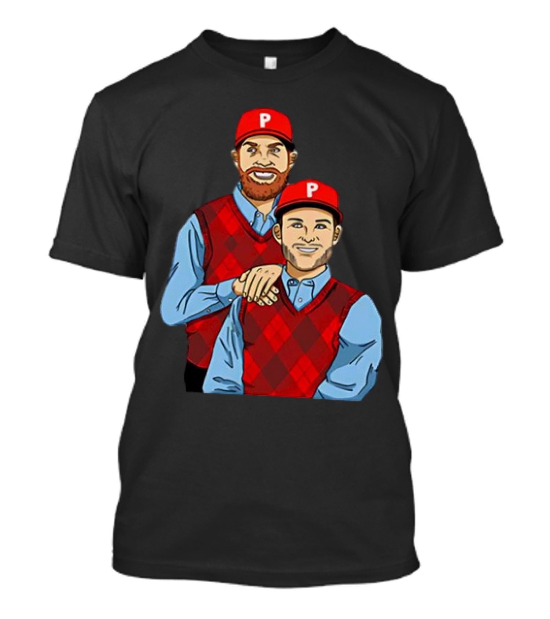 Phillies Step Brothers Movie Parody With Red Caps And Argyle Sweaters T-Shirt