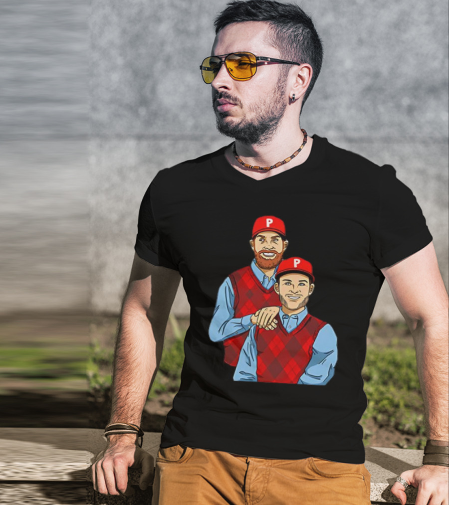 Phillies Step Brothers Movie Parody With Red Caps And Argyle Sweaters T-Shirt