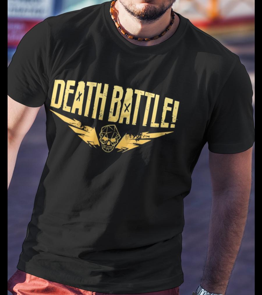 DEATH BATTLE Gold Skull Lightning T-Shirt