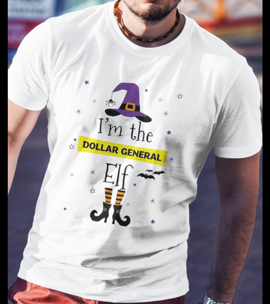 I'm The Dollar General Elf Halloween Witch Hat And Boots Theme T-Shirt