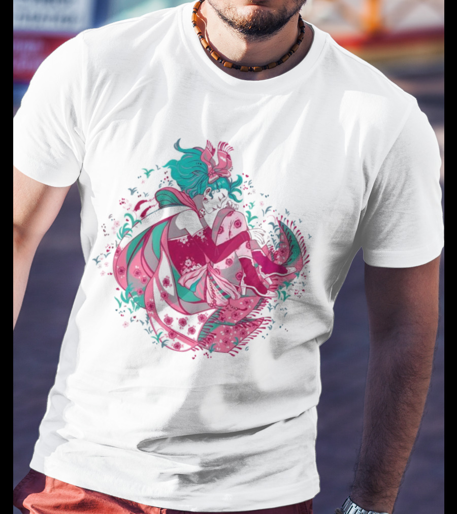 The Floating Garden Lovers In Bloom With Vibrant Floral Embrace T-Shirt