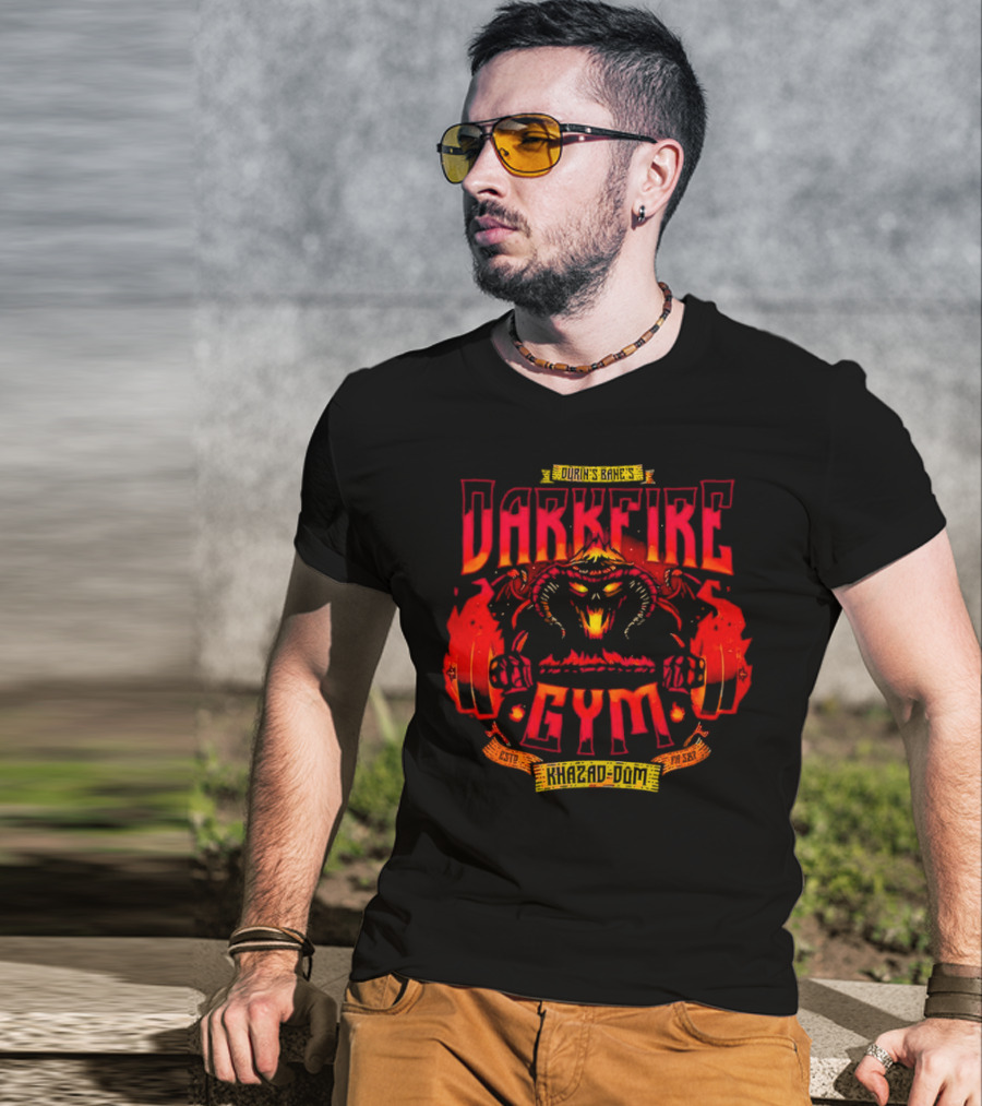 Durin’s Bane Darkfire Gym Khazad-Dum Lord Of The Rings Fitness T-Shirt