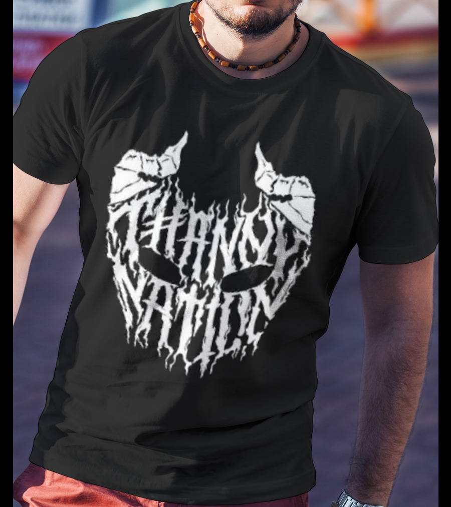 Thanny Nation Flame Text With Mask T-Shirt