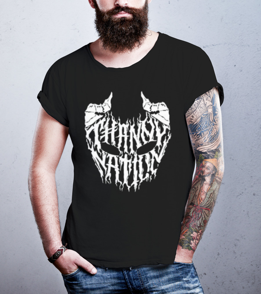 Thanny Nation Flame Text With Mask T-Shirt