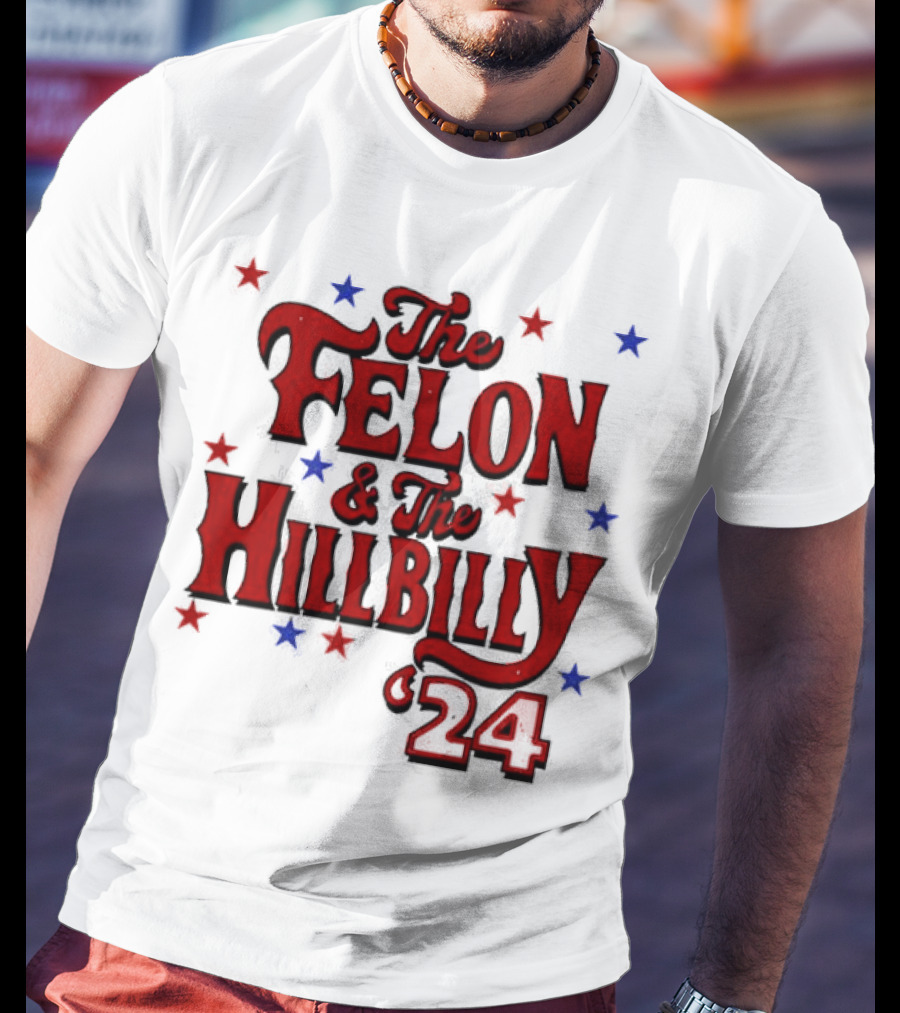 The Felon And The Hillbilly 24 Red And Blue Star T-Shirt