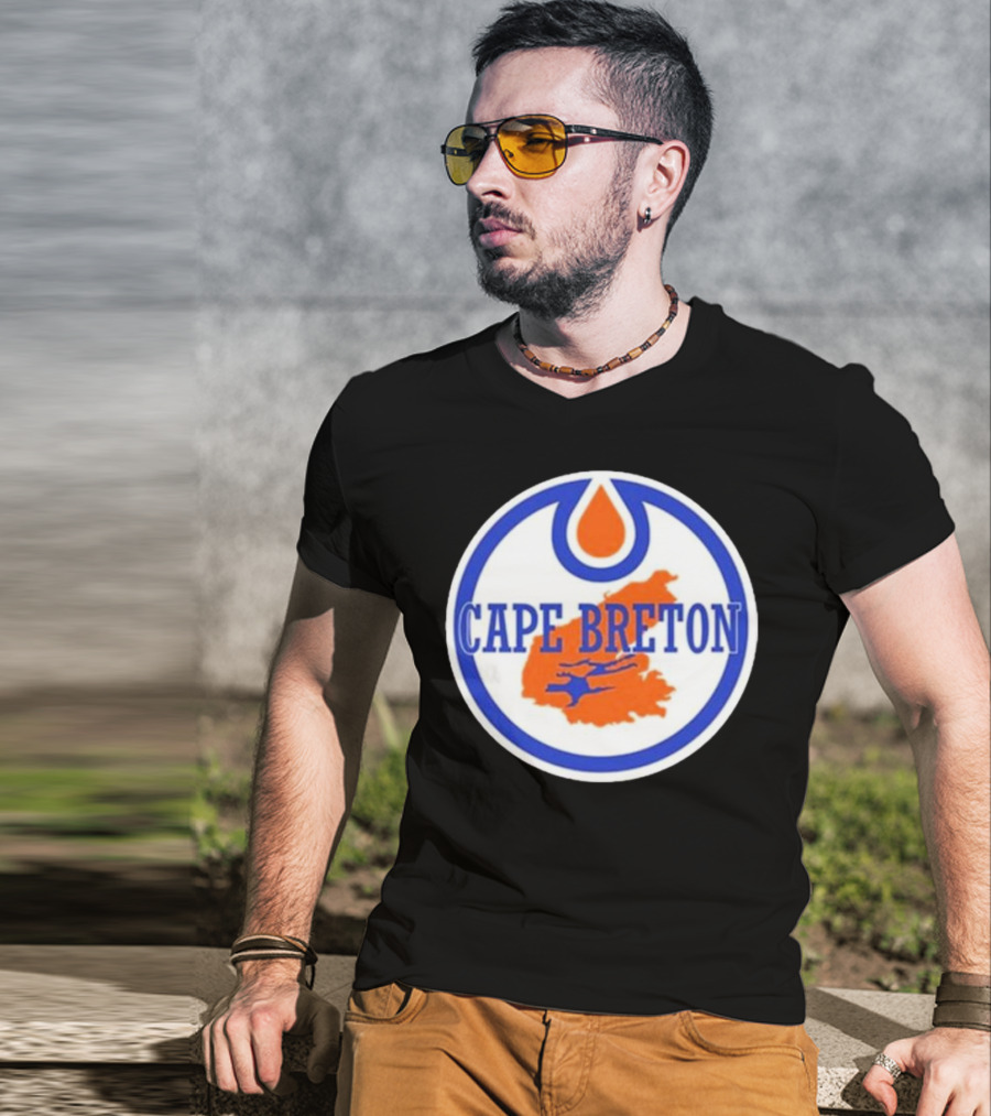 Cape Breton Oilers Hockey Logo Map T-Shirt